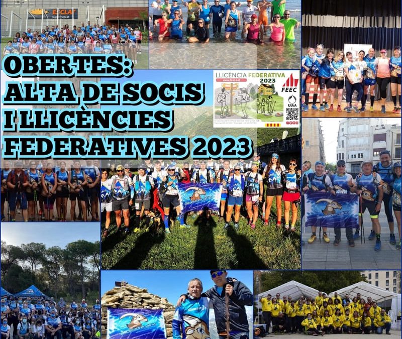 Obertes: Altes de Socis i Llicències Federatives 2023