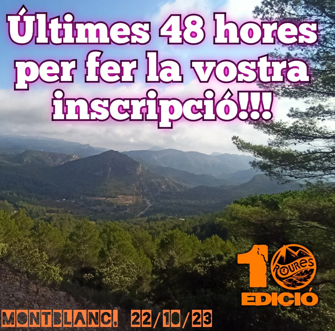 Últimes 48 hores i tanquem inscripcions!!!