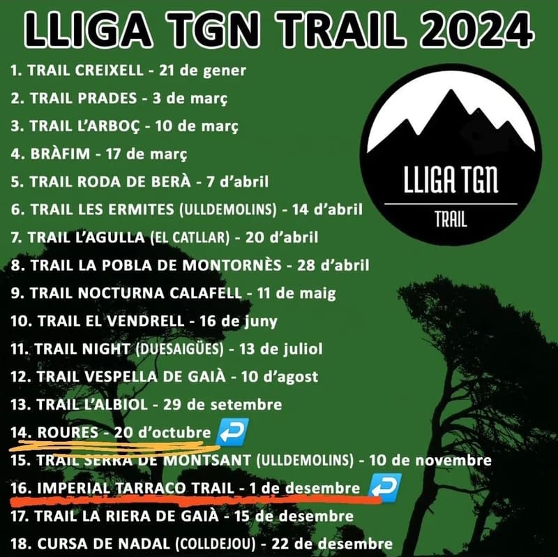 ↩️CALENDARI LLIGA TGN TRAIL 2024 ↩️
